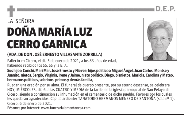DOÑA MARÍA LUZ CERRO GARNICA