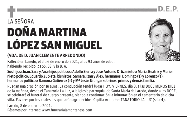 DOÑA MARTINA LÓPEZ SAN MIGUEL