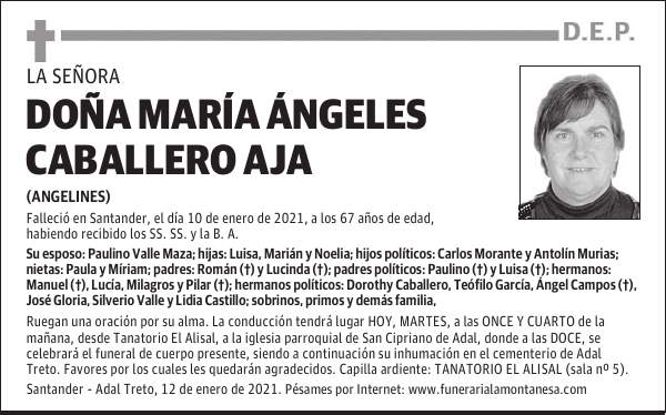 DOÑA MARÍA ÁNGELES CABALLERO AJA
