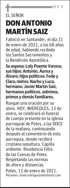 DON ANTONIO MARTÍN SAIZ