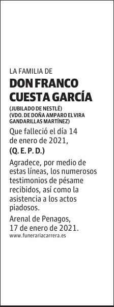 DON FRANCO CUESTA GARCÍA