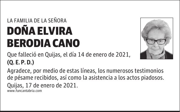 DOÑA ELVIRA BERODIA CANO
