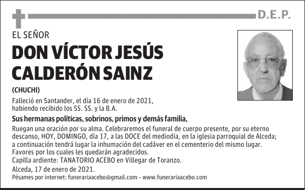 DON VÍCTOR JESÚS CALDERÓN SAINZ