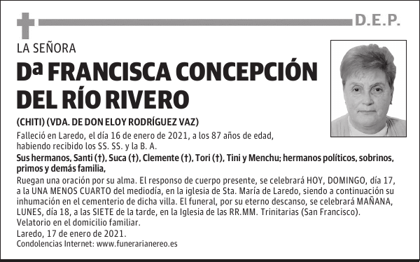 DOÑA FRANCISCA CONCEPCIÓN DEL RÍO RIVERO