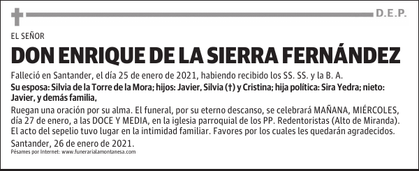 DON ENRIQUE DE LA SIERRA FERNÁNDEZ
