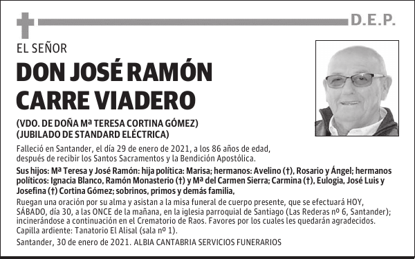 DON JOSÉ RAMÓN CARRE VIADERO