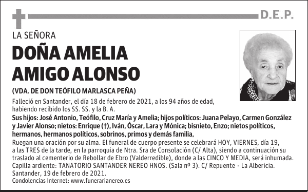 DOÑA AMELIA AMIGO ALONSO