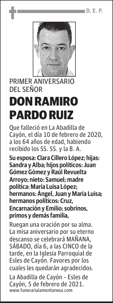 DON RAMIRO PARDO RUIZ