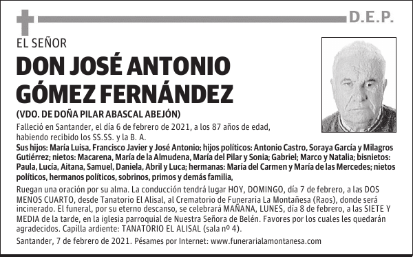 DON JOSÉ ANTONIO GÓMEZ FERNÁNDEZ