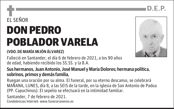 DON PEDRO POBLADOR VARELA