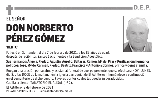 DON NORBERTO PÉREZ GÓMEZ