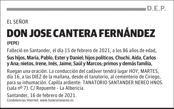 DON JOSE CANTERA FERNÁNDEZ