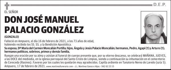 DON JOSÉ MANUEL PALACIO GONZÁLEZ