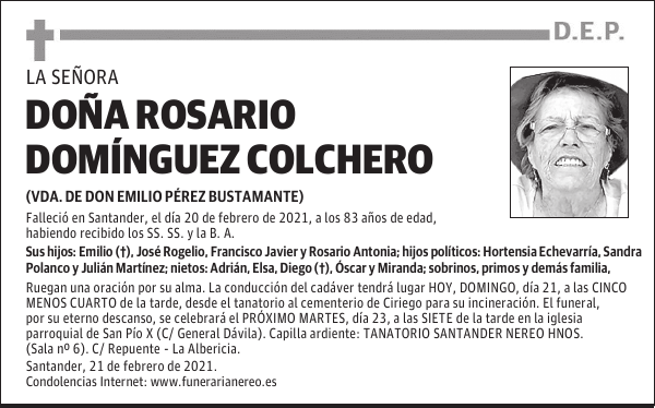 DOÑA ROSARIO DOMÍNGUEZ COLCHERO