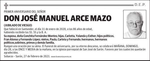 DON JOSÉ MANUEL ARCE MAZO