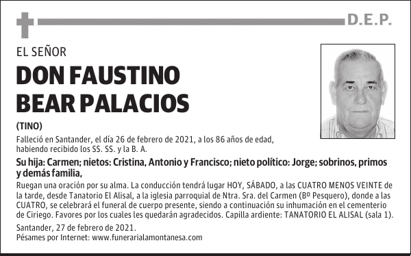 DON FAUSTINO BEAR PALACIOS