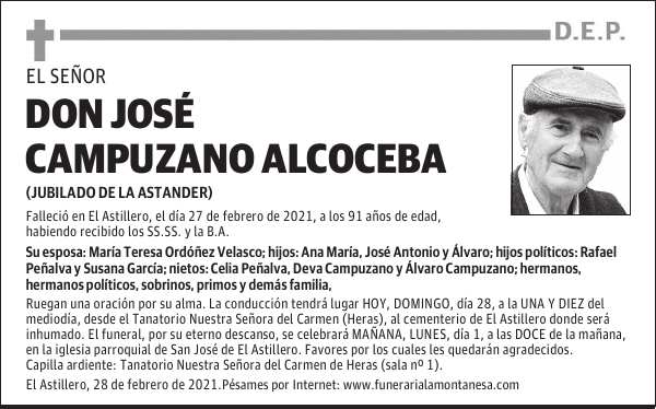 DON JOSÉ CAMPUZANO ALCOCEBA