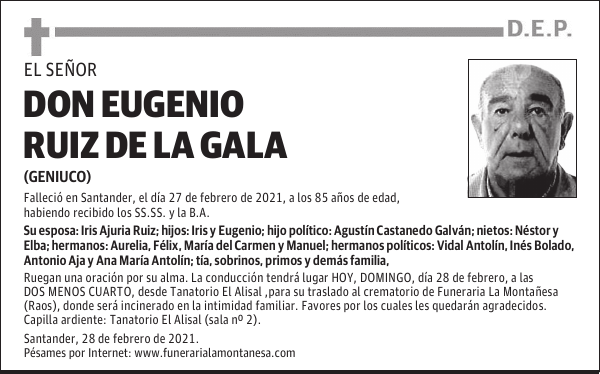 DON EUGENIO RUIZ DE LA GALA