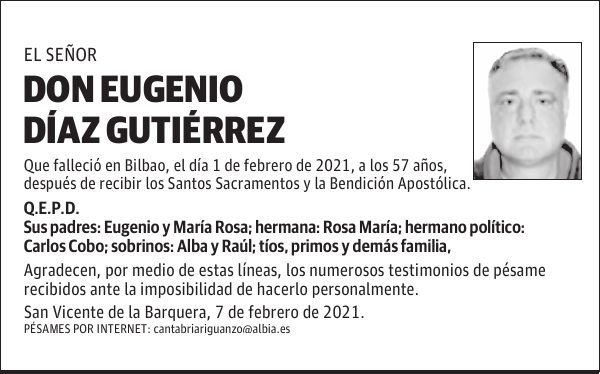 DON EUGENIO DÍAZ GUTIÉRREZ