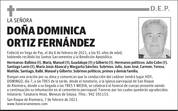 DOÑA DOMINICA ORTIZ FERNÁNDEZ