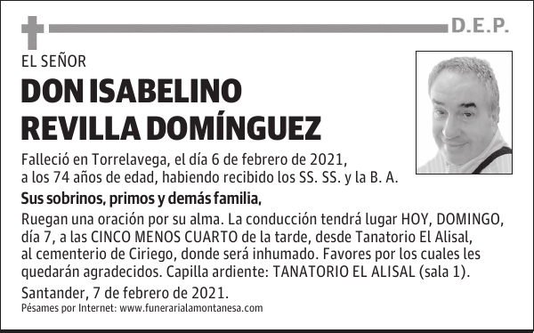 DON ISABELINO REVILLA DOMÍNGUEZ