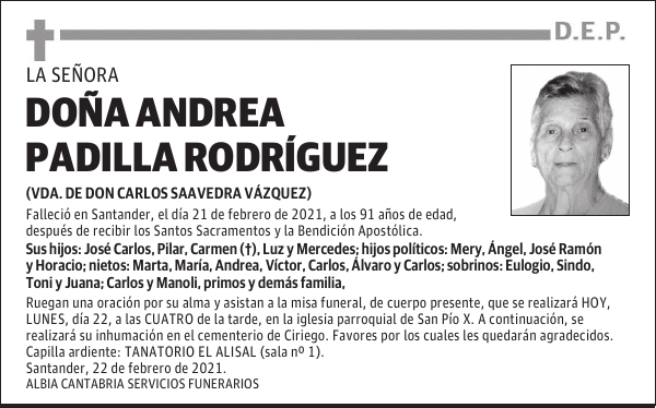DOÑA ANDREA PADILLA RODRÍGUEZ