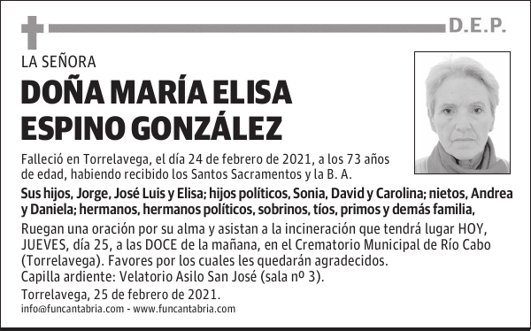 DOÑA MARÍA ELISA ESPINO GONZÁLEZ