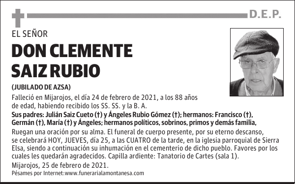DON CLEMENTE SAIZ RUBIO