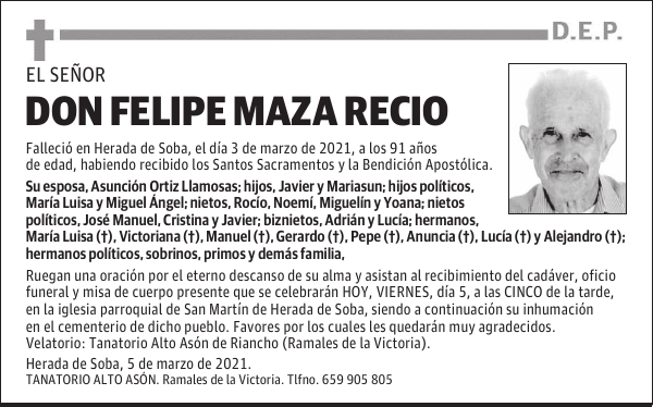 DON FELIPE MAZA RECIO