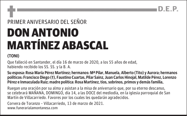 DON ANTONIO MARTÍNEZ ABASCAL