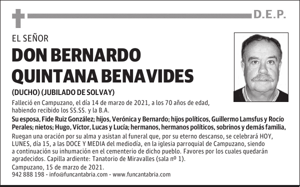 DON BERNARDO QUINTANA BENAVIDES