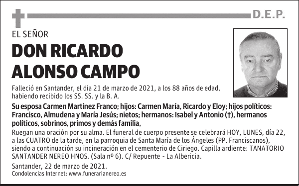 DON RICARDO ALONSO CAMPO