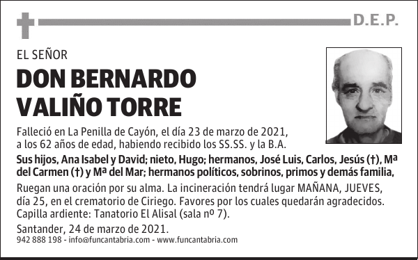 DON BERNARDO VALIÑO TORRE