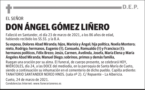 DON ÁNGEL GÓMEZ LIÑERO