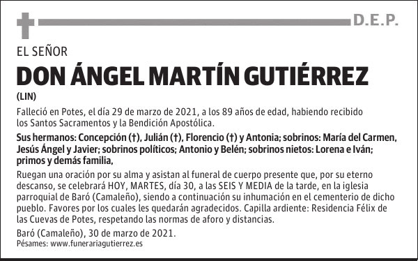 DON ÁNGEL MARTÍN GUTIÉRREZ