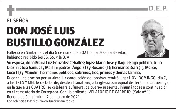DON JOSÉ LUIS BUSTILLO GONZÁLEZ
