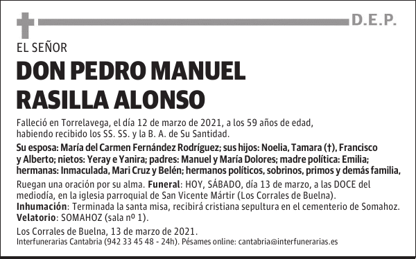 DON PEDRO MANUEL RASILLA ALONSO