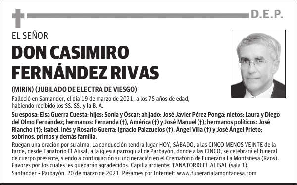 DON CASIMIRO FERNÁNDEZ RIVAS
