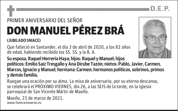 DON MANUEL PÉREZ BRÁ