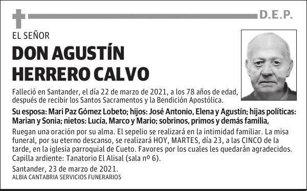 DON AGUSTÍN HERRERO CALVO