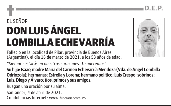 DON LUIS ÁNGEL LOMBILLA ECHEVARRÍA
