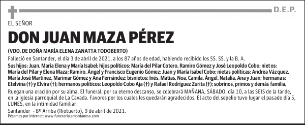 DON JUAN MAZA PÉREZ