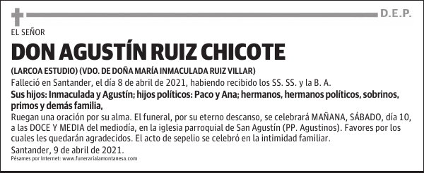 DON AGUSTÍN RUIZ CHICOTE