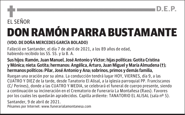 DON RAMÓN PARRA BUSTAMANTE