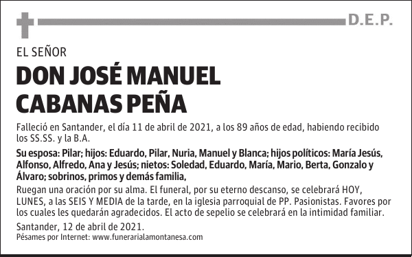 DON JOSÉ MANUEL CABANAS PEÑA