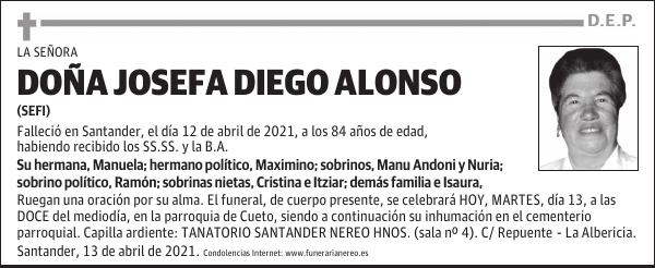 DOÑA JOSEFA DIEGO ALONSO