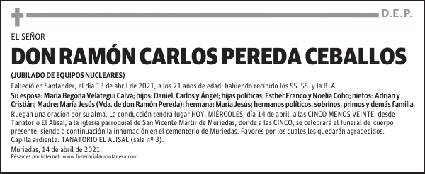 DON RAMÓN CARLOS PEREDA CEBALLOS