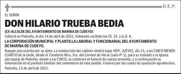 DON HILARIO TRUEBA BEDIA