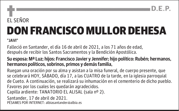 DON FRANCISCO MULLOR DEHESA