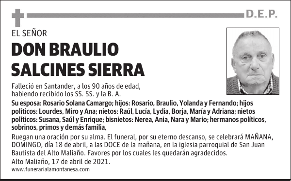 DON BRAULIO SALCINES SIERRA